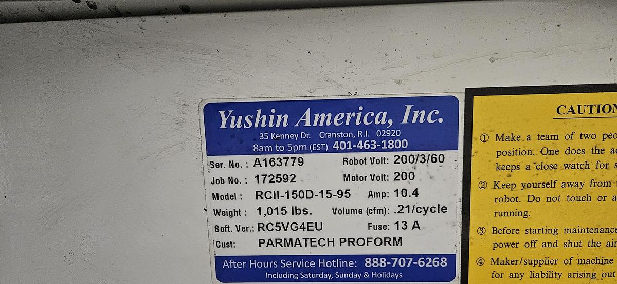 Used YUSHIN RCII-150D-15-95 INJECTION MOLDING ROBOT Factory Refurbished