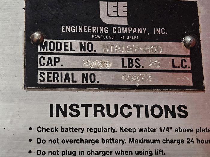 Used Presto BT8127-MOD Electric Lift Truck 126 inch high lifting 2000 Lbs. Manual Drive