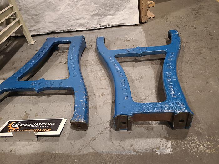 Used Cast Iron Vintage Steel Legs Steam Punk original 1940 Era Made in the USA 2 in a set