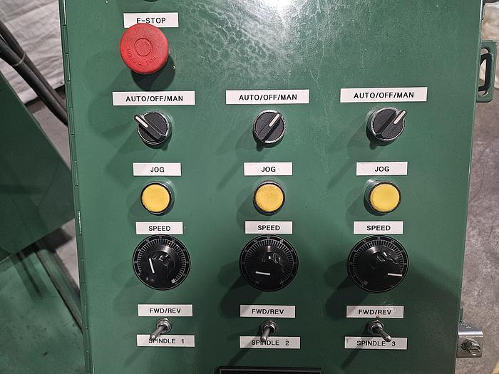 Used TWO Durant Motorized Braking Stock Reel Payoff with Coil Feed Sensors