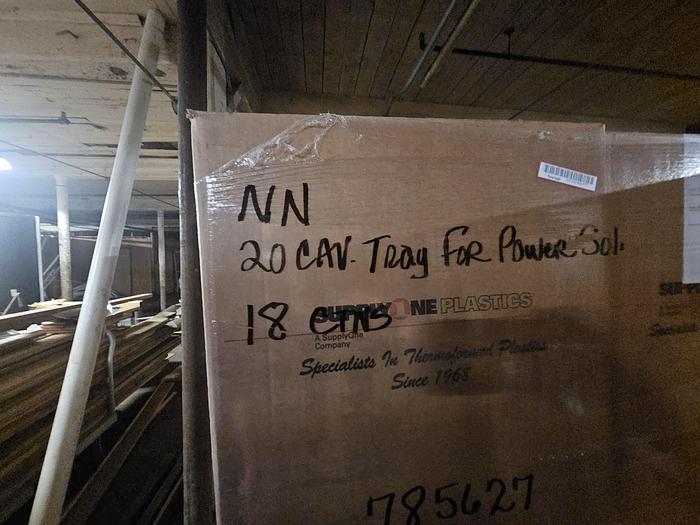 Used Vacuum Formed Trays Clear Plastic 20 Cavity 9 1/2" x 13"  (2" x 2" size per cavity) 31,000 Trays