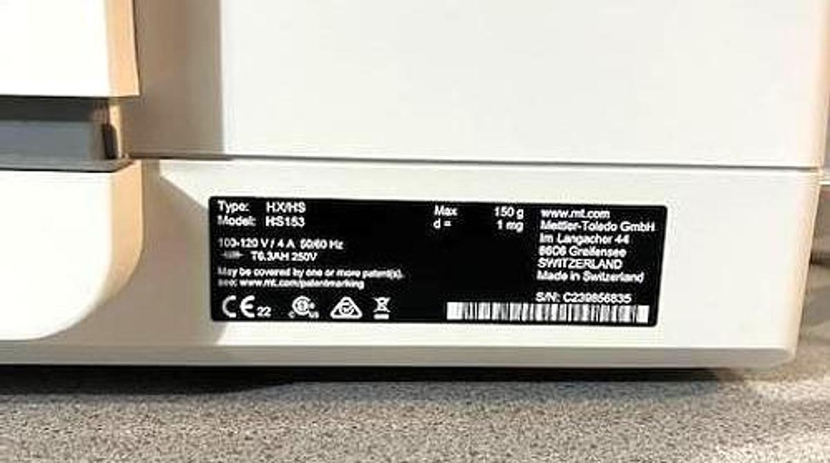 Used Mettler Toledo Halogen Moisture Analyzer HS153
