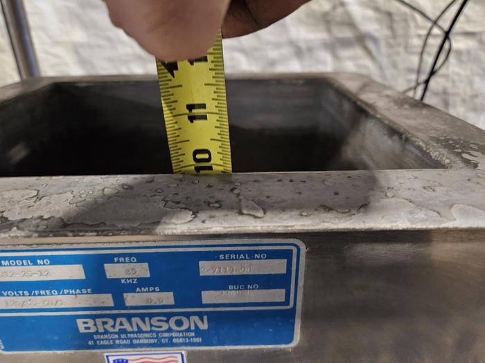 Used Branson CH1012-25-12CP Industrial Ultrasonic Cleaner 5 gallon Heated Tank with 8300 Power Supply 25 KHz & Basket