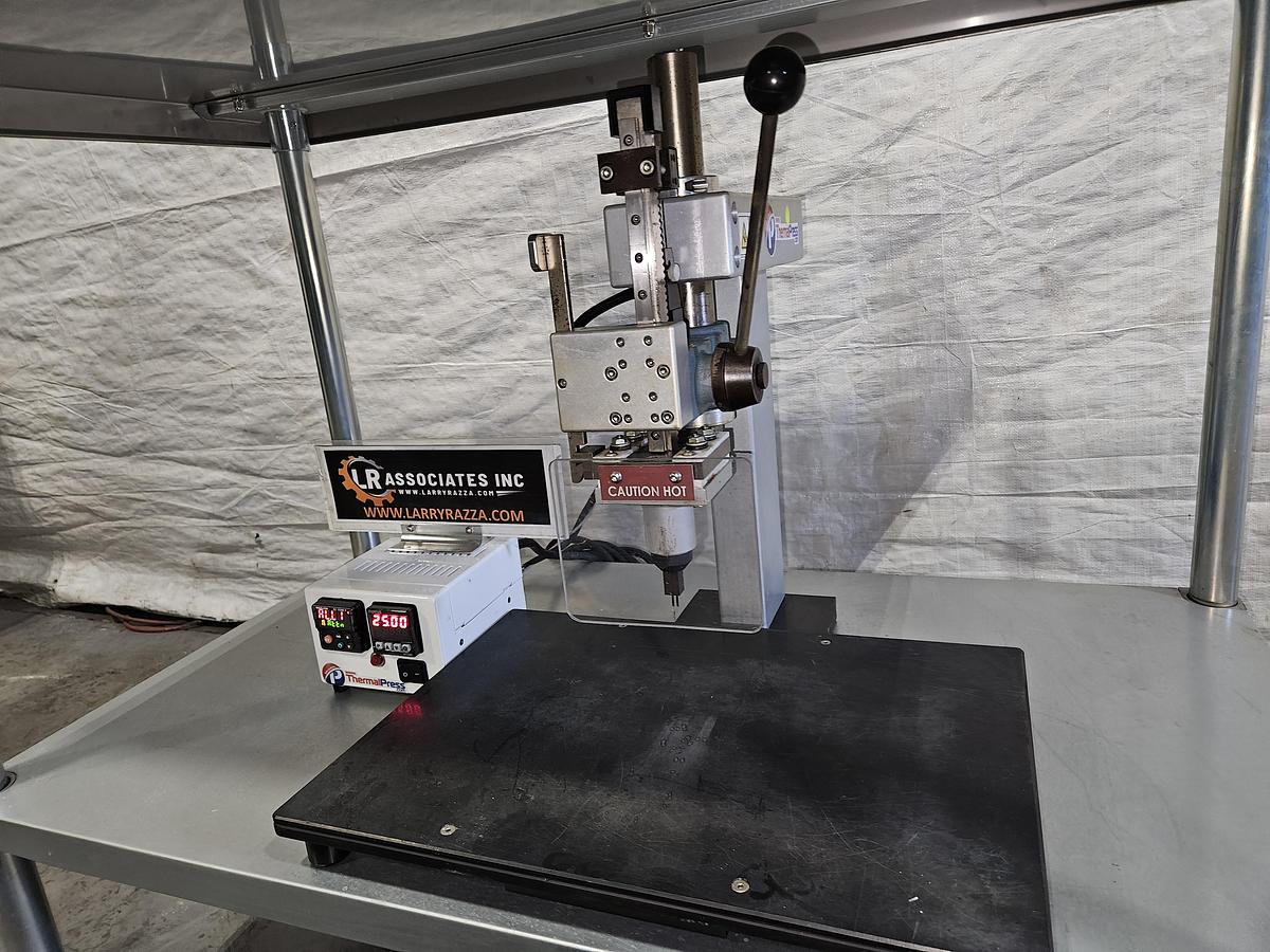 Used THERMALPRESS MANUALPRESS BENCH-TOP HEAT SEALING / HOT STAMPING PRESS – DIGITAL CONTROLS – STAINLESS – EXCELLENT CONDITION
