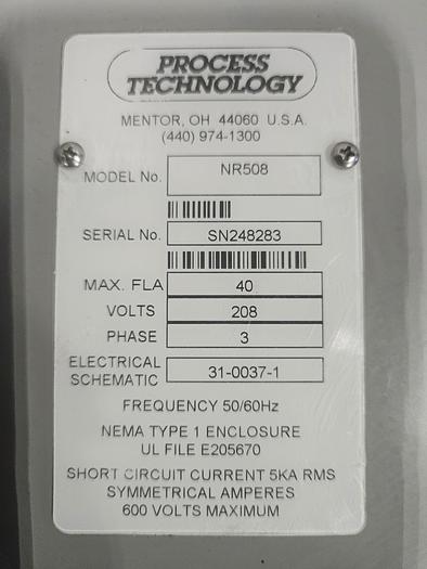Used Process Technology Heater Temperature Controller with Timer 208V 3 Phase 40 Amp