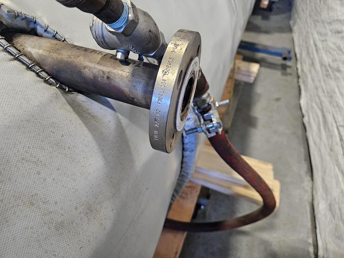 Used 350 Gallon Super Heavy Duty Stainless Steel Horizontal Holding Tank Rated at 300F to -20F @ 90 PSIG Built in 2010