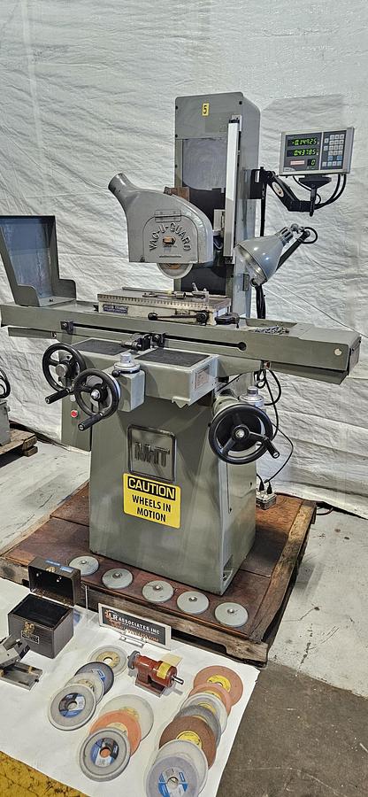 Used MITSUI HIGH-TEC MSG-205MH 6" × 18" PRECISION SURFACE GRINDER – FAGOR 2-AXIS DRO – WALKER CERAMAX MAGNETIC CHUCK – PRECISION SINE VISE – EXTRA WHEELS, HUBS & TOOLING – 220V 3 PHASE – TESTED & RUNNING