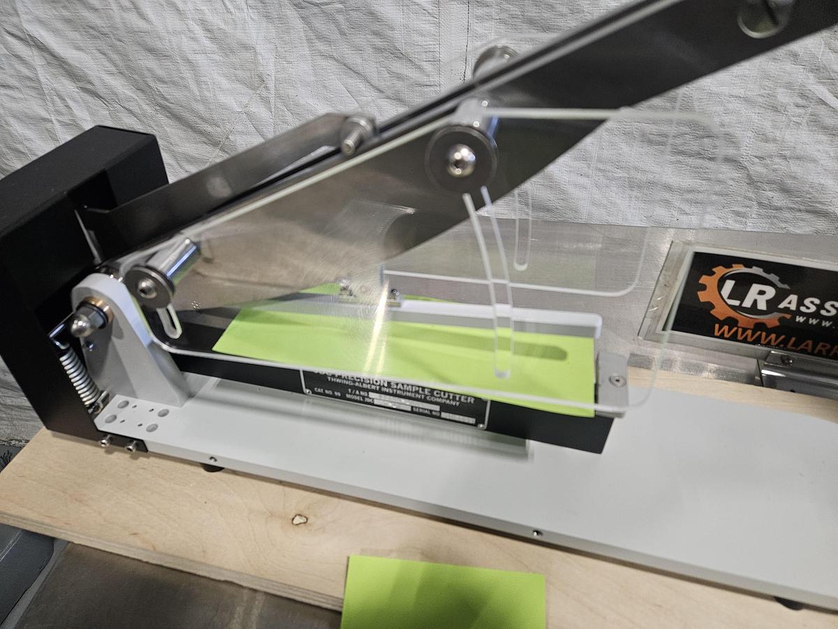 Used THWING-ALBERT JDC 5-10 PRECISION SAMPLE CUTTER – BENCHTOP SPECIMEN SHEAR – EXCELLENT CONDITION