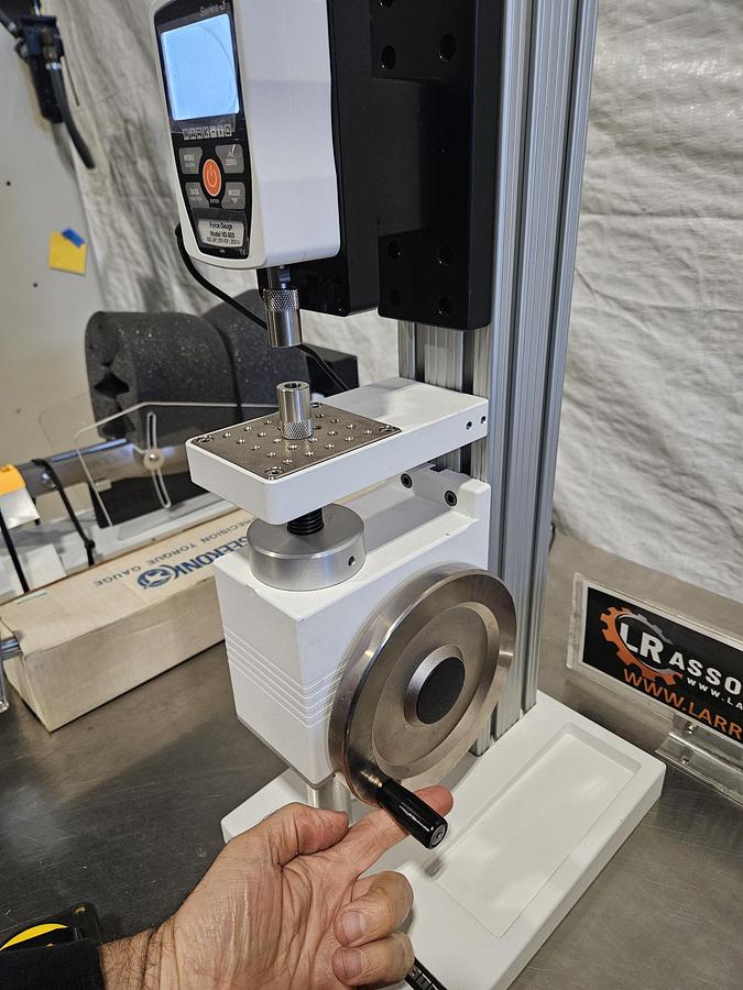 Used MARK-10 MANUAL FORCE TEST STAND WITH SERIES 3 DIGITAL FORCE GAUGE – MODEL M3-500 – 500 LBF / 250 KGF / 2500 N – EXCELLENT CONDITION