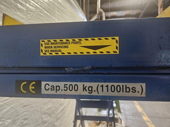 Used West Bend 1100 Lb. Electric Lift Truck Cart 67 inch lift height Tool Change Lifter