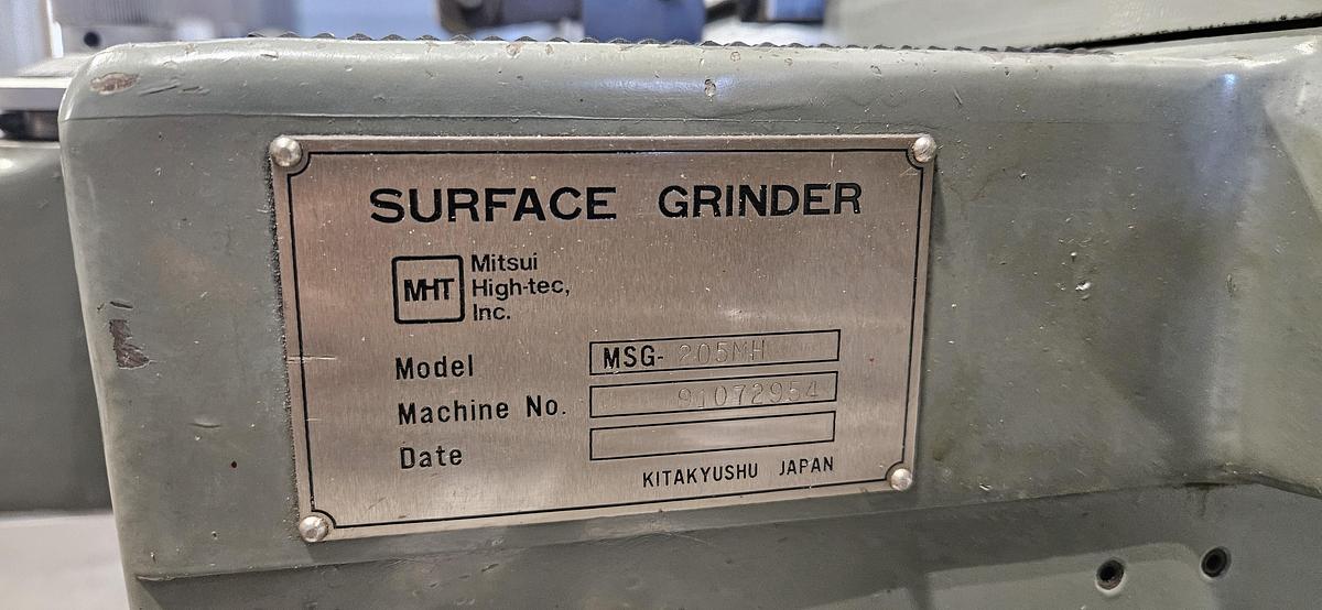 Used MITSUI HIGH-TEC MSG-205MH 6" × 18" PRECISION SURFACE GRINDER – FAGOR 2-AXIS DRO – WALKER CERAMAX MAGNETIC CHUCK – PRECISION SINE VISE – EXTRA WHEELS, HUBS & TOOLING – 220V 3 PHASE – TESTED & RUNNING