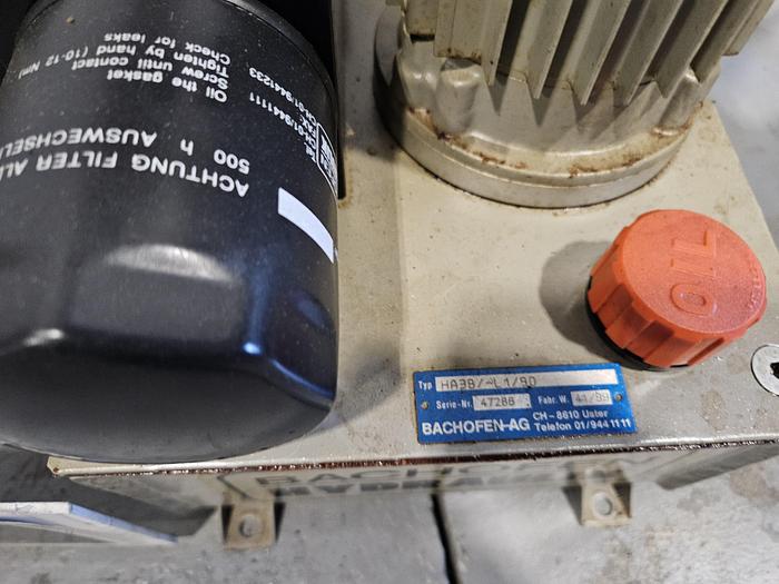 Used Bachofen Hydraulik HA3BL190 Hydraulic Pump with Valves