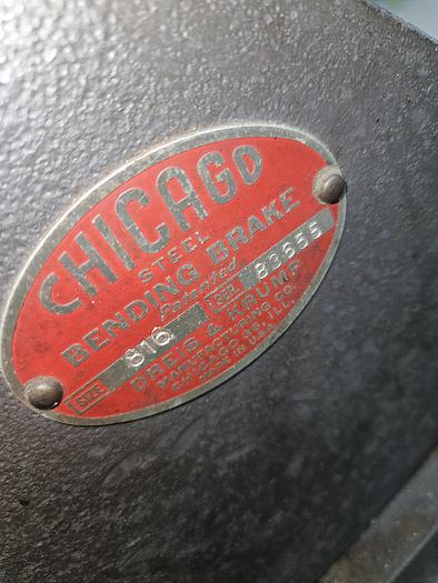 Used Chicago Dreis & Krump 8 foot 16 Gauge Metal Bending Brake Made in USA