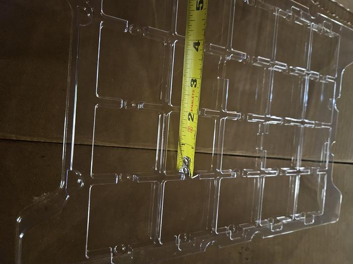 Used Vacuum Formed Trays Clear Plastic 20 Cavity 9 1/2" x 13"  (2" x 2" size per cavity) 31,000 Trays