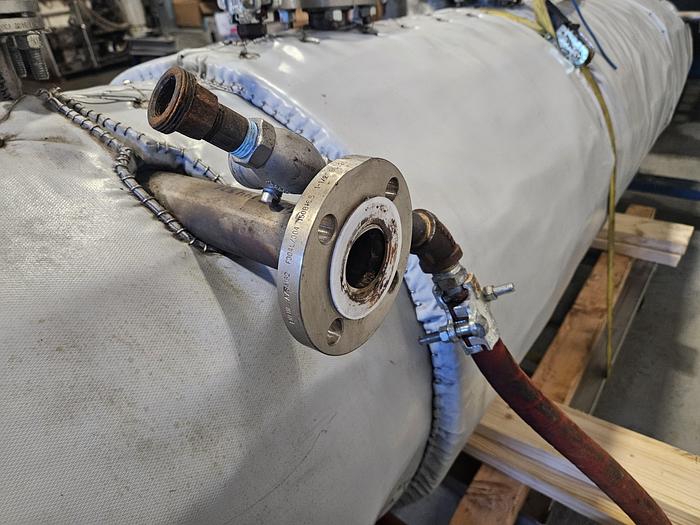 Used 350 Gallon Super Heavy Duty Stainless Steel Horizontal Holding Tank Rated at 300F to -20F @ 90 PSIG Built in 2010