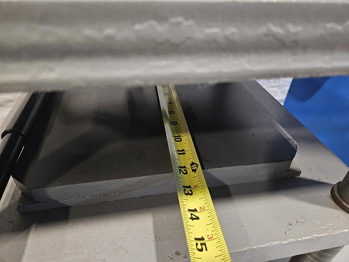 Used 12 inch Hydraulic Vulcanizer with Gauge Makes Spin Cast Rubber Molds Romanoff Brand 220V 1Phase