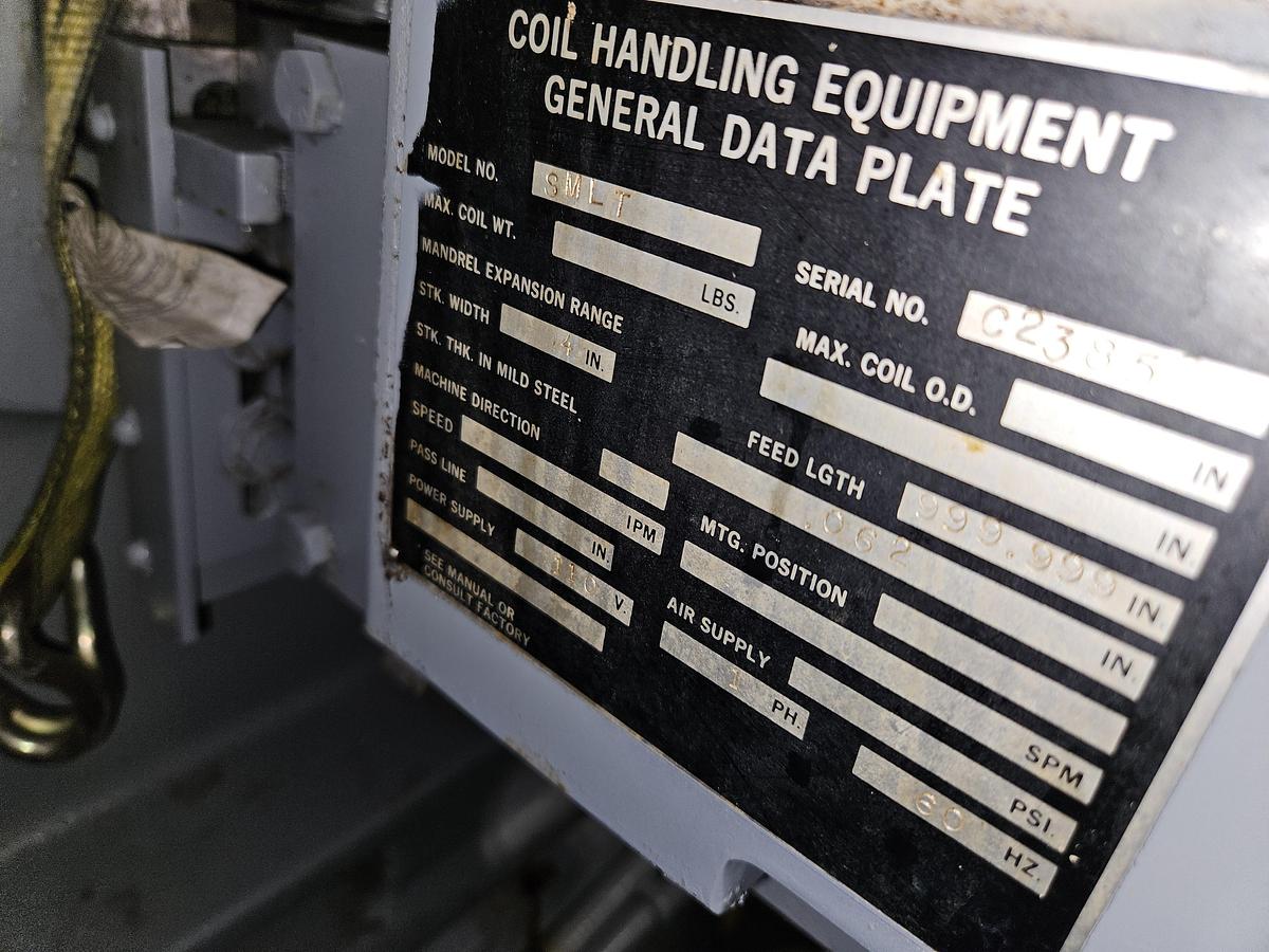 Used Coil Handling Equipment SMLT 4 inch Servo Feed System with Servo-Matic Controller