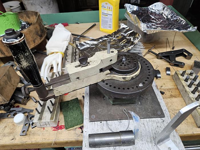 Used Lista Cabinet Tool Storage with Wood Top with DIACRO BENDING MACHINE