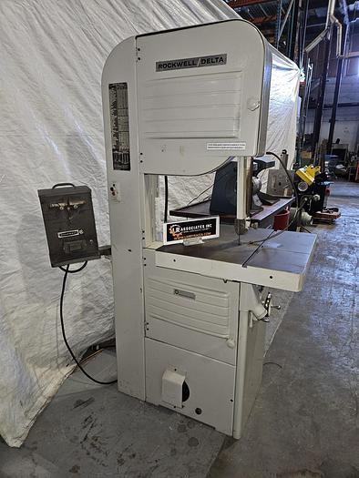 Used Rockwell Delta 20 Inch Metal Vertical Band Saw with Blade Welder 220V 3 Phase Variable Speed