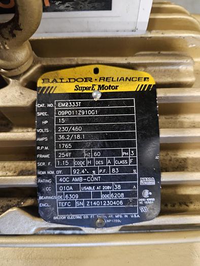 Used Kinney Tuthill Liquid Ring Two Stage Vacuum Pump #VLRC-125-FA2 with Baldor 15HP Motor