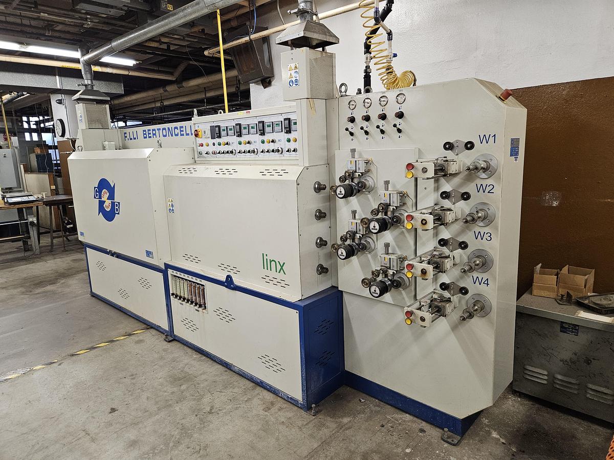 Used 2006 G.B. F.lli Bertoncello Srl. LINX 104 Four Strand Wire Annealing Furnace for continuous annealing of wires and metal strips