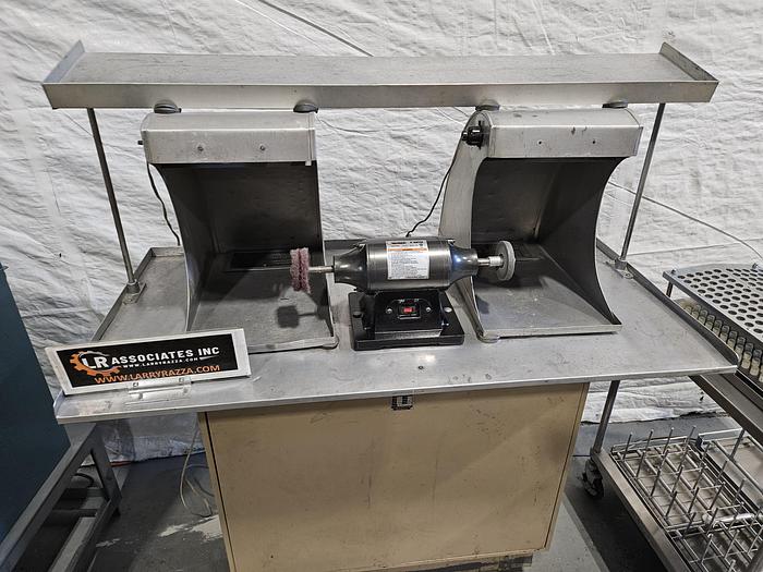 Used Polishing Buffing Double Head with Dust Collector Built-in 110V