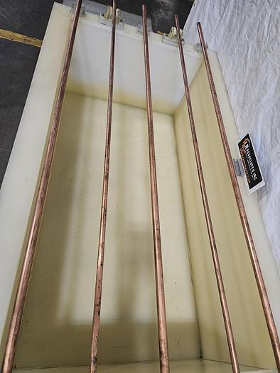 Used Poly Plating Tank with Copper Bars and Agitation Motor 64 inch long x 33 wide x 21 deep