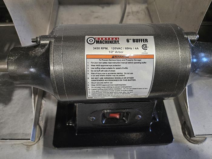 Used Polishing Buffing Double Head with Dust Collector Built-in 110V