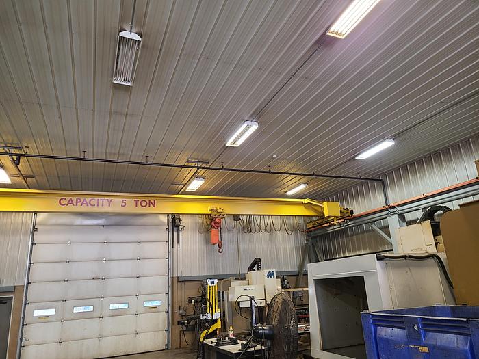 Used 5 Ton Gantry Crane with Electric Hoist. We have 2 Approximately 50 long each