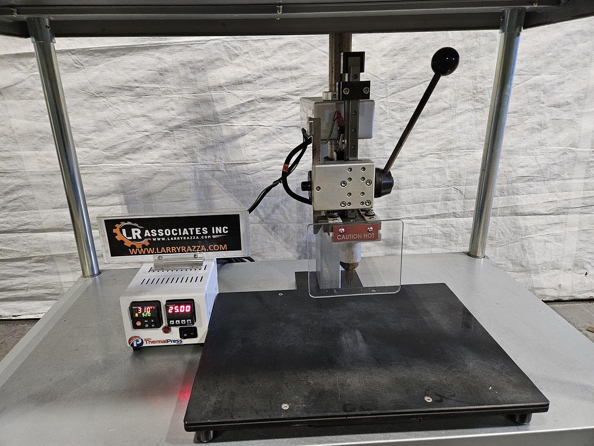 Used THERMALPRESS MANUALPRESS BENCH-TOP HEAT SEALING / HOT STAMPING PRESS – DIGITAL CONTROLS – STAINLESS – EXCELLENT CONDITION