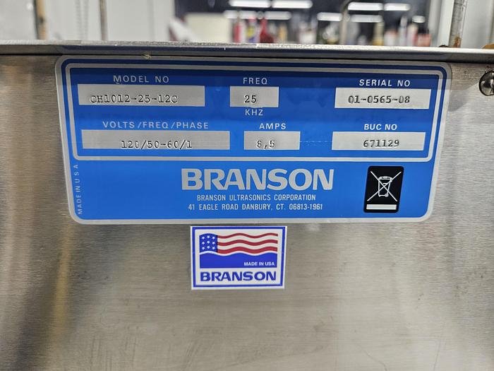 Used Branson Ultrasonic Cleaner 25 kHz Wash System with Heated SS Tank & Basket 5 Gallon Capacity