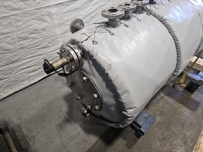 Used 350 Gallon Super Heavy Duty Stainless Steel Horizontal Holding Tank Rated at 300F to -20F @ 90 PSIG Built in 2010