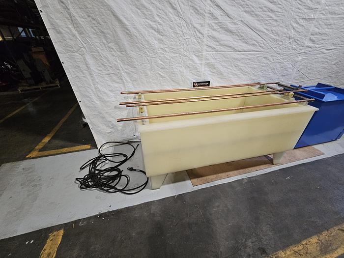 Used Poly Plating Tank with Copper Bars and Agitation Motor 64 inch long x 33 wide x 21 deep