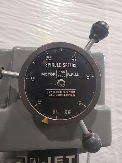 Used JET 20" 1-1/4" Drill Cap. Variable Speed Drill Press with Tapping Feature 2 HP 220V 3 Ph