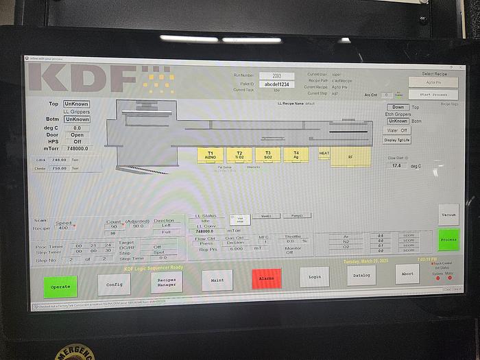 Used 2021 KDF 654i Metal Sputtering Machine batch system RF Coating Vacuum Metallizing