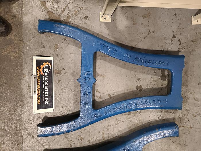 Used Cast Iron Vintage Steel Legs Steam Punk original 1940 Era Made in the USA 2 in a set