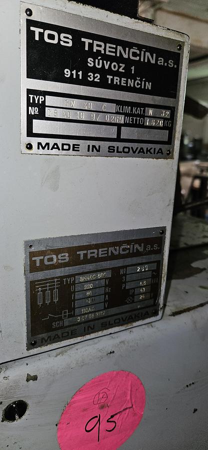 Used TOS TRENČÍN SN40C PRECISION ENGINE LATHE – MITUTOYO UDR-200 DRO – 3-JAW CHUCK – QUICK CHANGE TOOL POST – 220V / 3 PHASE