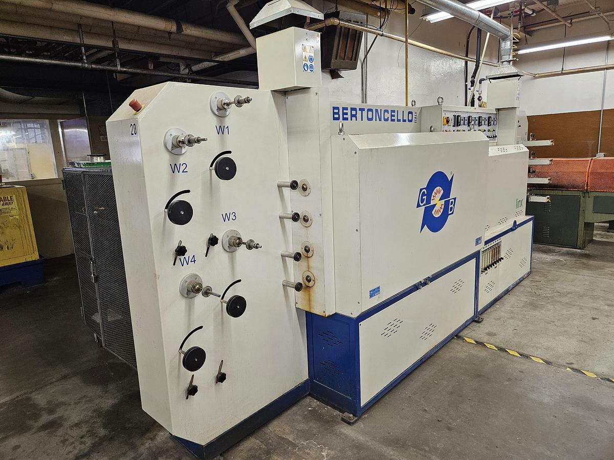 Used 2006 G.B. F.lli Bertoncello Srl. LINX 104 Four Strand Wire Annealing Furnace for continuous annealing of wires and metal strips