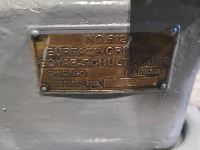 Used Boyer Shultz 612 Surface Grinder with Mag Chuck 110 Volt