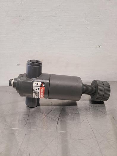 Used Hayward PR10075PE 3/4 PVC Pressure Regulator Valve 