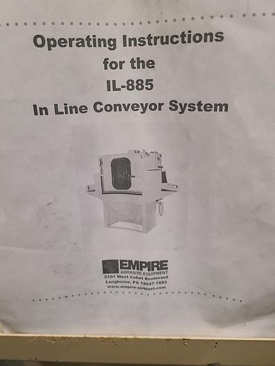Used Empire Automatic Inline Conveyer Sand Blasting Machine Complete System Model # IL 885
