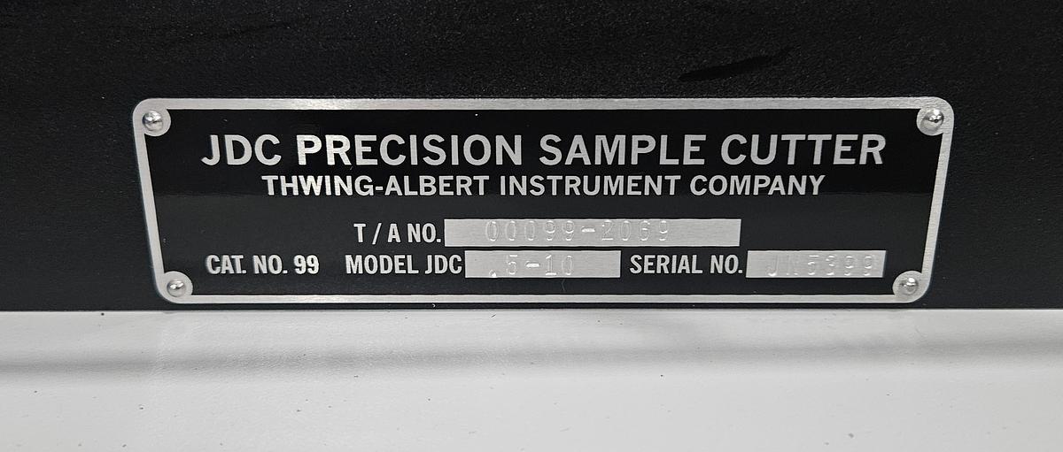 Used THWING-ALBERT JDC 5-10 PRECISION SAMPLE CUTTER – BENCHTOP SPECIMEN SHEAR – EXCELLENT CONDITION