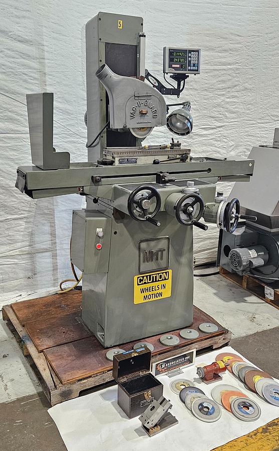 Used MITSUI HIGH-TEC MSG-205MH 6" × 18" PRECISION SURFACE GRINDER – FAGOR 2-AXIS DRO – WALKER CERAMAX MAGNETIC CHUCK – PRECISION SINE VISE – EXTRA WHEELS, HUBS & TOOLING – 220V 3 PHASE – TESTED & RUNNING