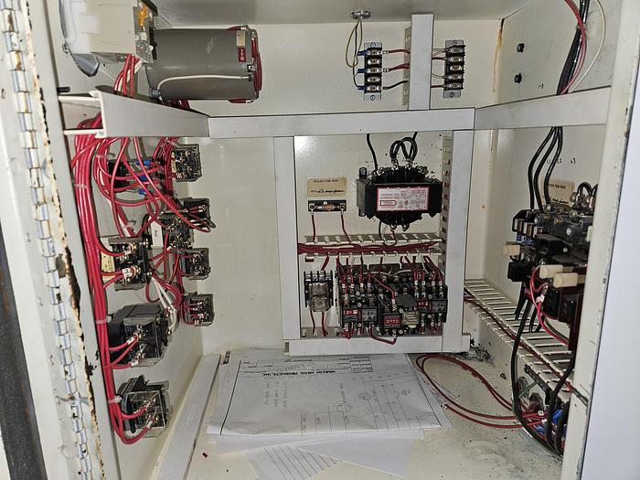 Used Wabash 100 Ton Hydraulic Press Model# 100-2424-STMAC with Heated Platens Molding & Laminating 