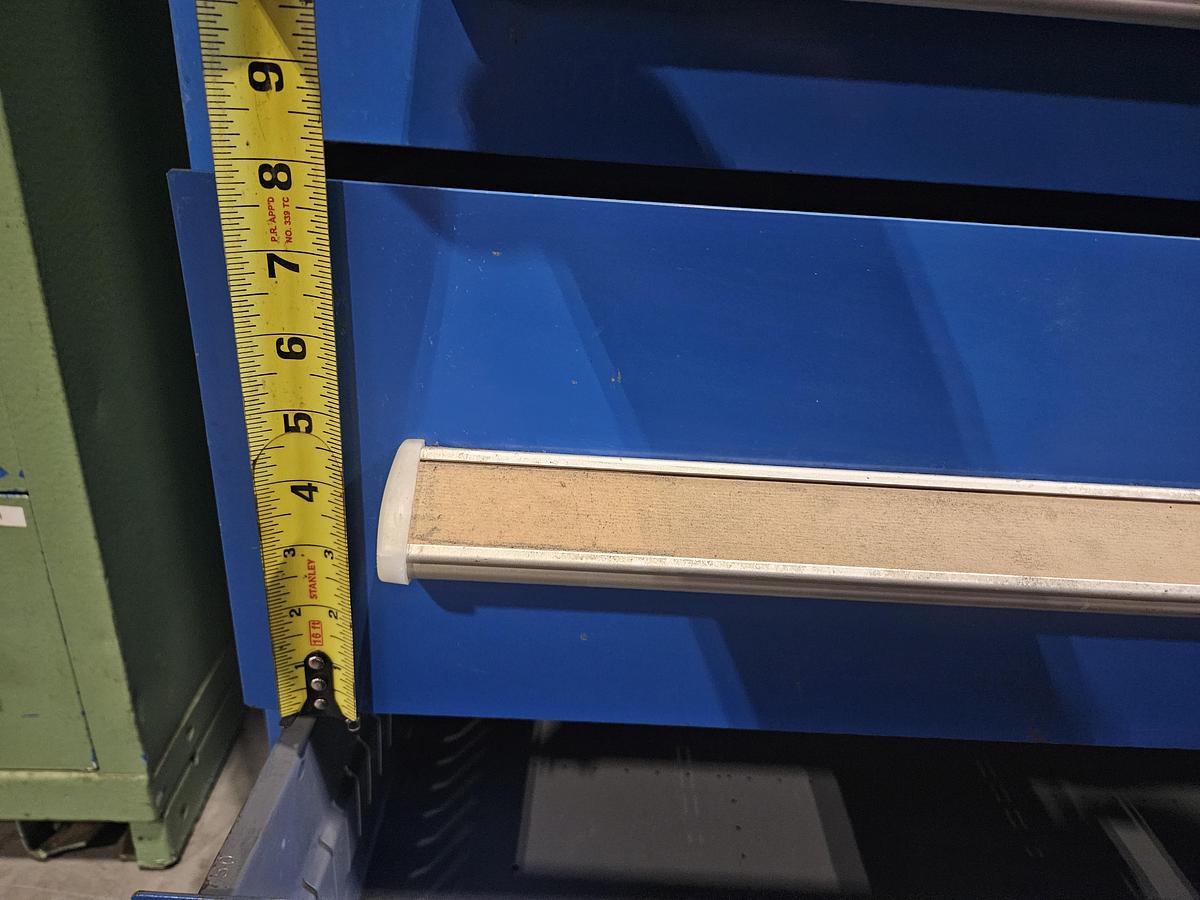 Used STANLEY VIDMAR INDUSTRIAL TOOL STORAGE CABINET 25" x 25" DRAWERS – MIXED DEPTH CONFIGURATION – HEAVY DUTY – EXCELLENT CONDITION