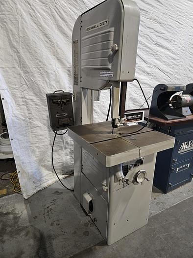 Used Rockwell Delta 20 Inch Metal Vertical Band Saw with Blade Welder 220V 3 Phase Variable Speed 