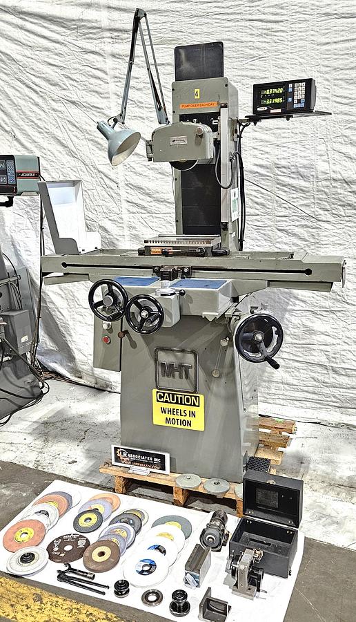 Used MITSUI MSG-205MH 6" X 12" PRECISION SURFACE GRINDER – FAGOR 2-AXIS DRO – WALKER CERAMAX MAG CHUCK – HARIG GRIND-ALL – LOADED WITH TOOLING - PLUS FINE FEED to .00005" on X and Z axis