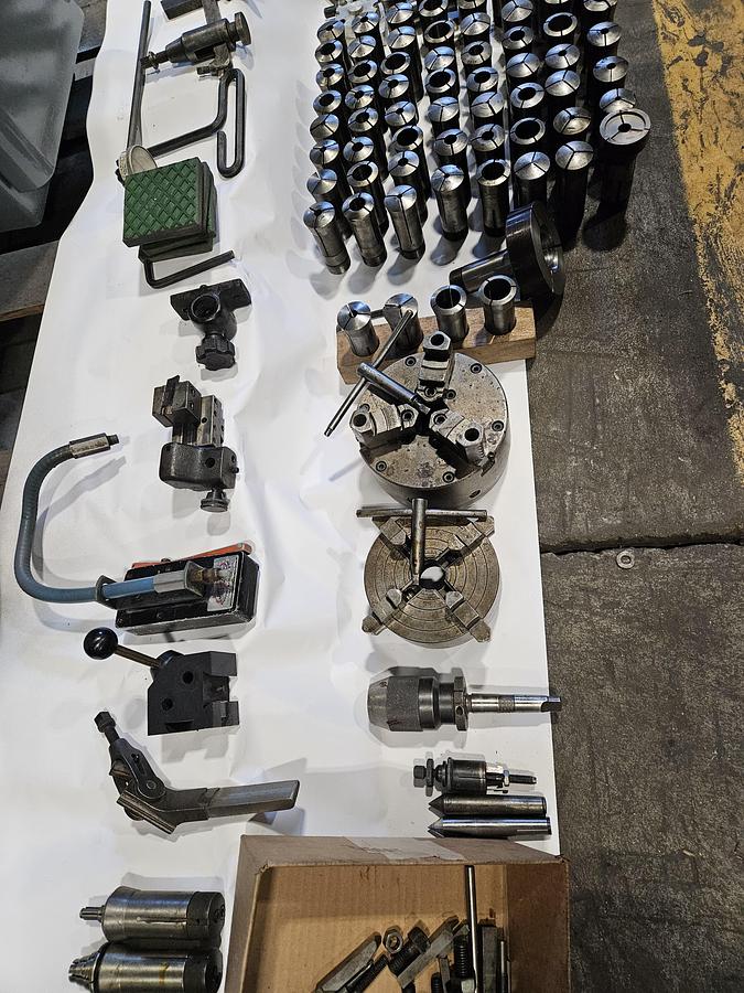 Used HARDINGE TFB TOOLROOM LATHE – ELECTRIC CARRIAGE DRIVE – 60+ COLLETS – COOLANT – TRANSFORMERS – FULL TOOLING PACKAGE