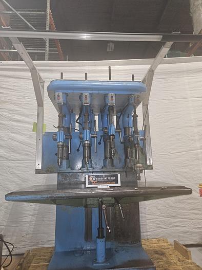 Used Buffalo Forge Quad Drill Press with Emrick Tapping Head 220V 3 Phase Drilling Tapping Machine
