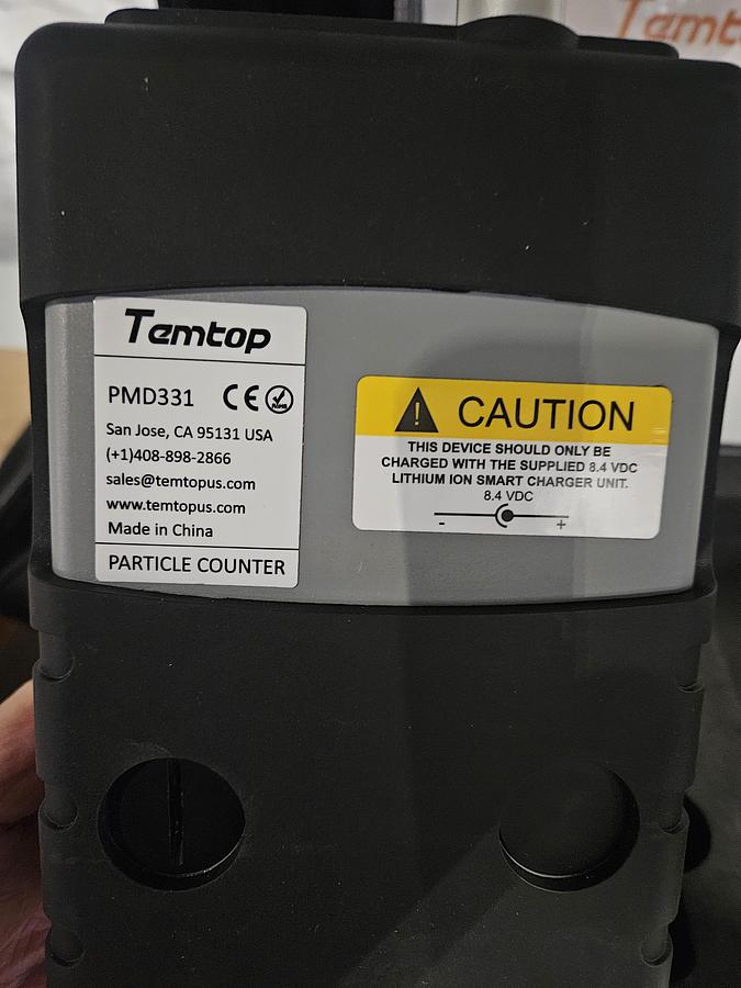Used TEMTOP PMD 331 PARTICLE COUNTER – PORTABLE CLEANROOM AIR MONITOR – CALIBRATION CERTIFICATE – EXCELLENT CONDITION, TESTED!